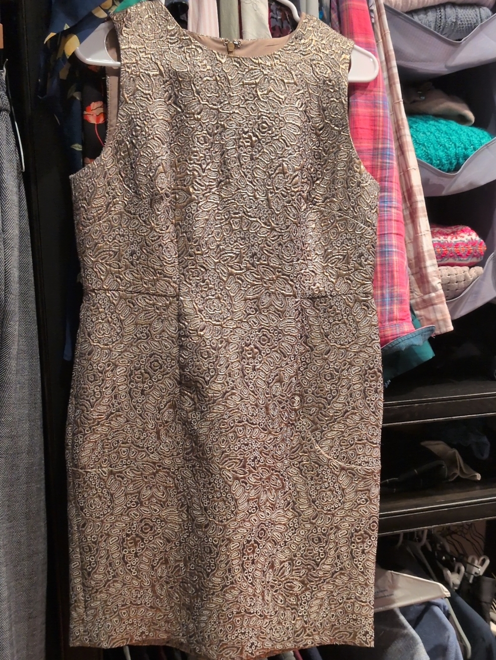 Ann Taylor Sheath Dress in Gold